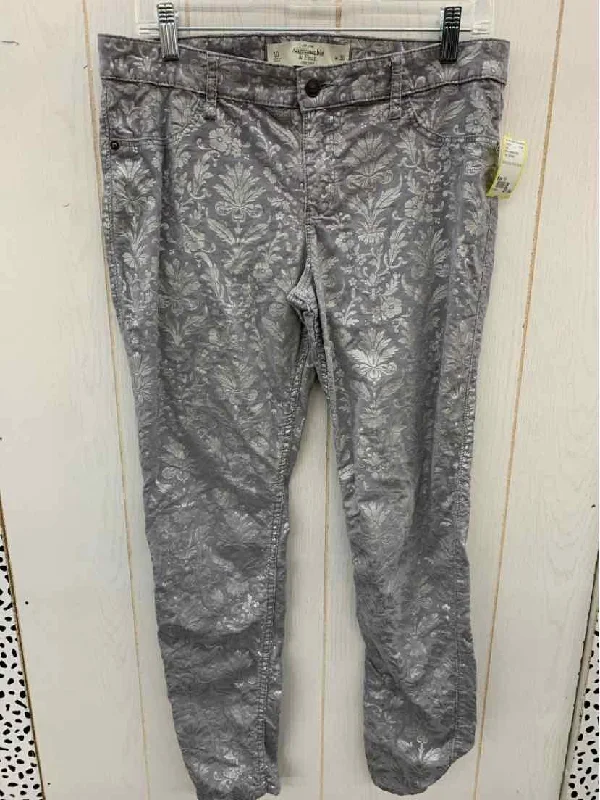Abercrombie & Fitch Gray Womens Size 10 Pants Trendy Printed Leggings
