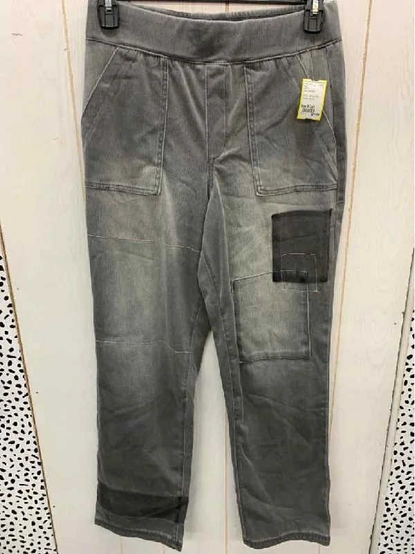 LOGO Gray Womens Size 8 Tall Pants Cozy Jogger Leggings