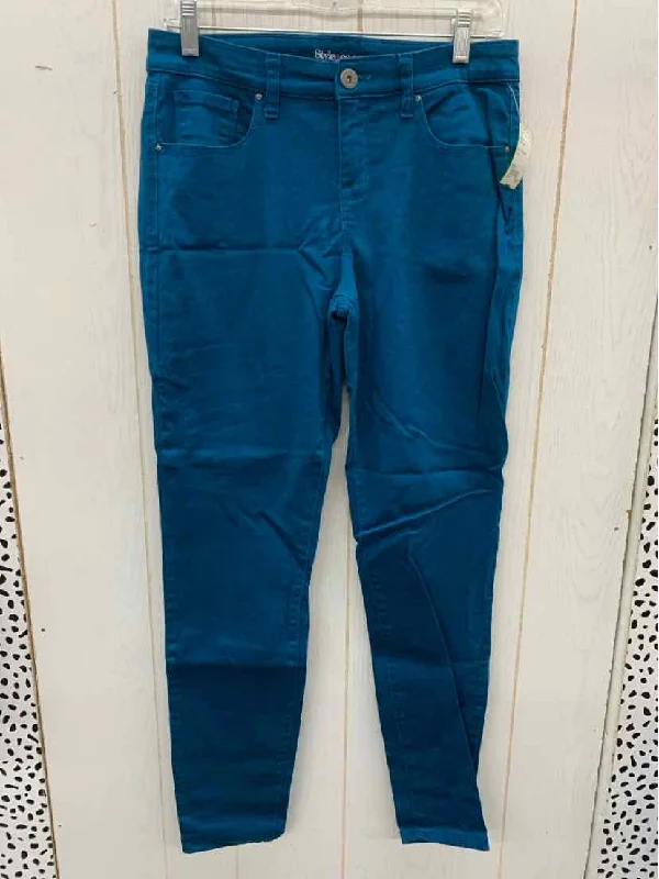 Style & Co Teal Womens Size 6 Pants High-Waist Trousers