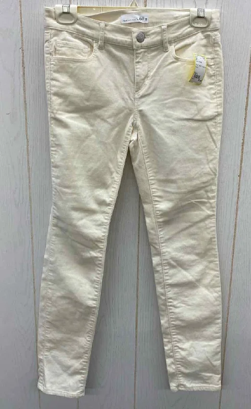 LOFT Cream Womens Size 0 Pants Stylish Casual Pants