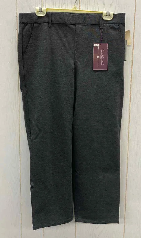 Gloria Vanderbilt Gray Womens Size 12 Short Pants Chic Faux Leather Pants