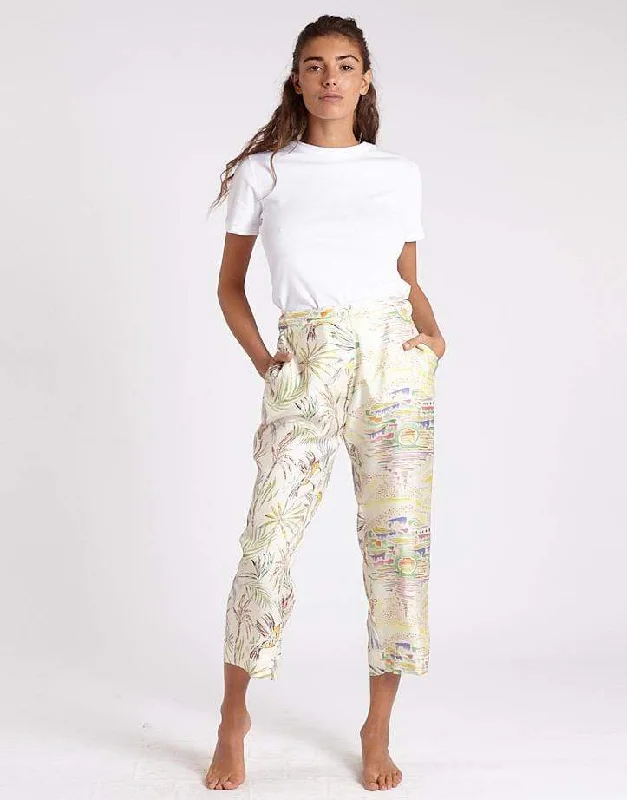 Mix L.A. Sunset Acide Lucky Printed Crop Pant Comfortable Fleece Pants