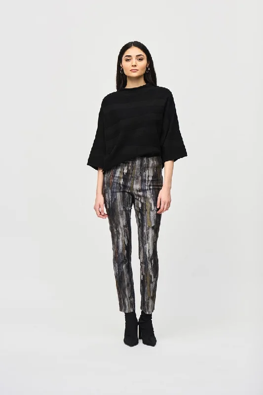 Abstract Print Classic Slim Denim Pants Soft Sweatpants Style