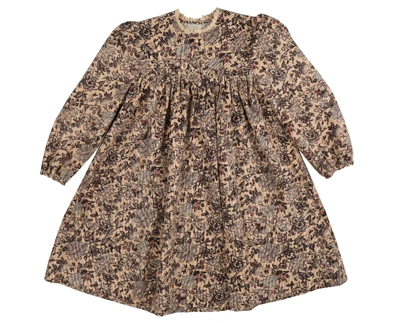 Belati Wine Floral Cord Dress