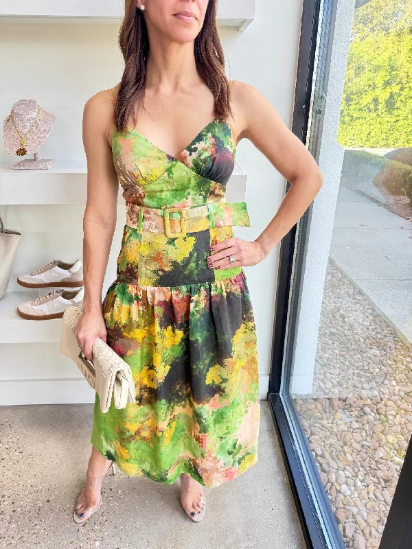 Green/Brown Multi Annabelle Dress