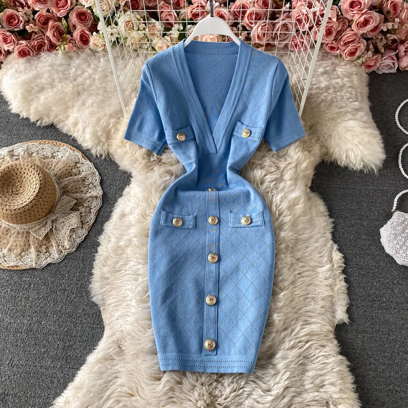 Julia Fashion - Women Knitted Pencil Dress