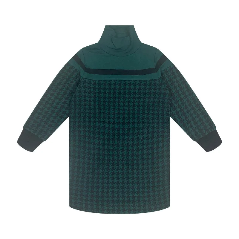 Teela Forest Green/Navy Houndstooth Dress