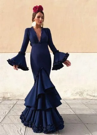 Deep V Neck Long Prom Dress , Charming Prom Dress C358