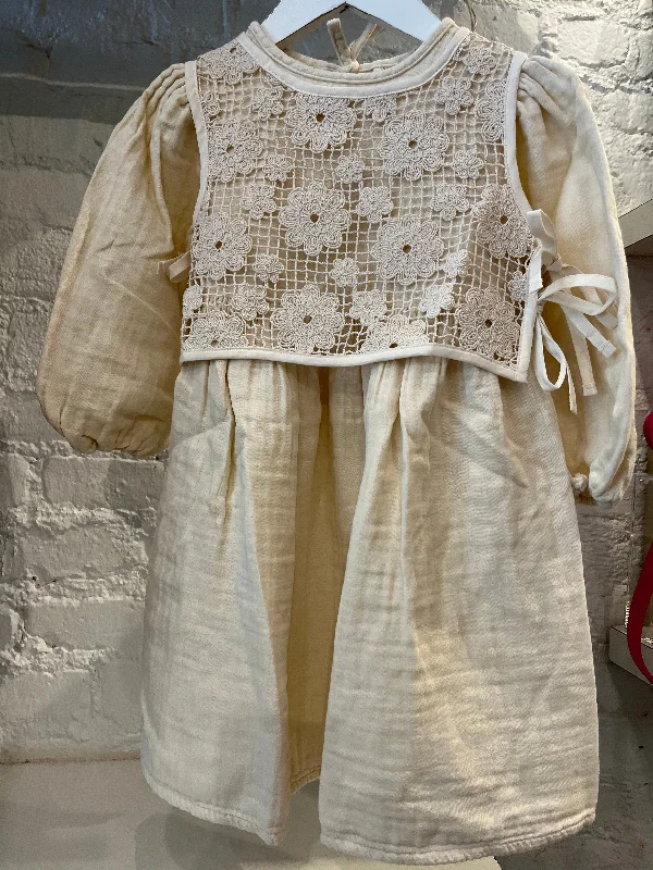 Bebe Organic Ivory Lace Vest Iris Dress
