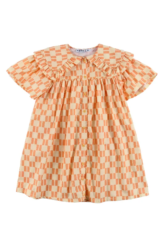 Loud Papaya Check Gioia Dress