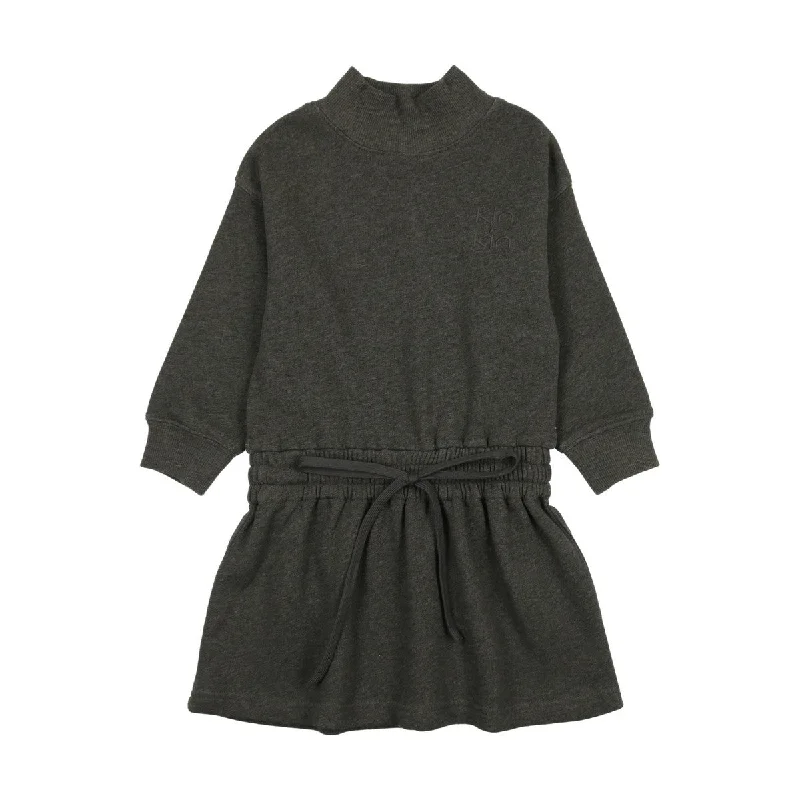 Kin And Kin Heathered Grey Waisted String Dress