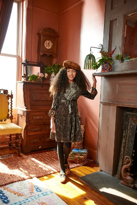 Porter Hunter Chiffon Embroidered Sleeve Dress
