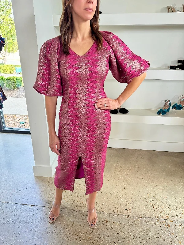 Pink Sparkle Ikat Dalia Dress (Final Sale)