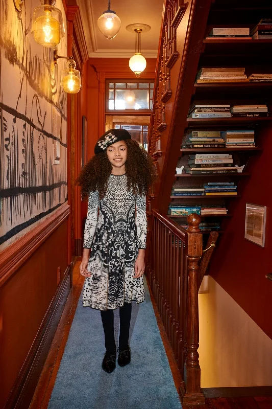 Porter Black/White Knit Dress