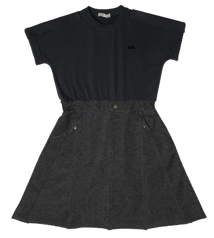 Crew Grey Mix Media Dress