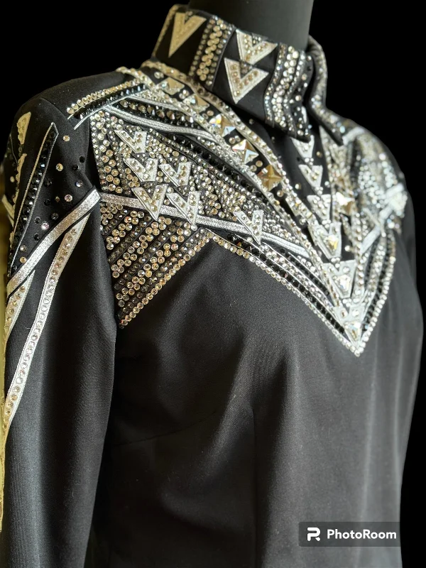 #2013 Black and White Equitation Show Blouse, Ladies L, BFC 28579 Polished Work Blouse #2013 Black and White Equitation Show Blouse, Ladies L, BFC 28579 Polished Work Blouse