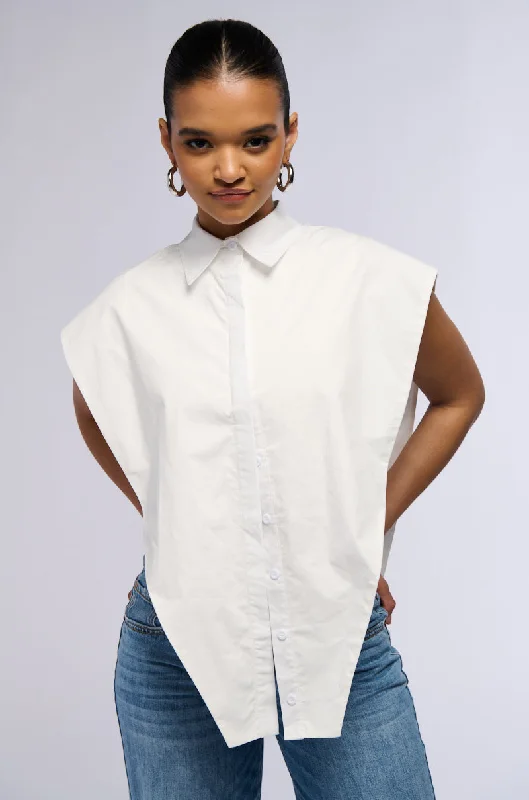 ALWAYS GIVING BUTTON DOWN POPLIN BLOUSE Office-Ready Blouse