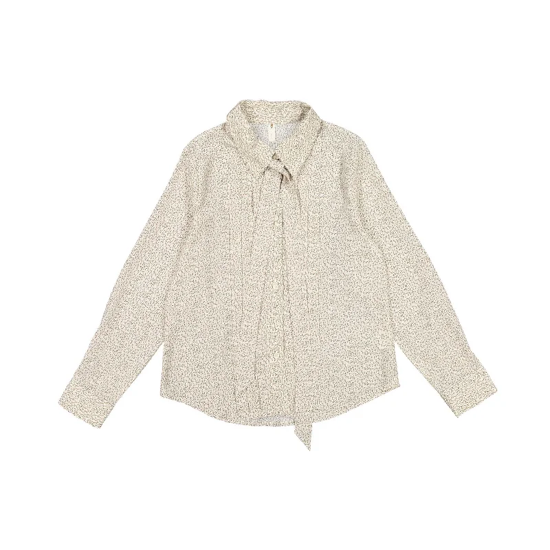 Ava and Lu Cream Tiny Floral Blouse Soft Modal Blouse