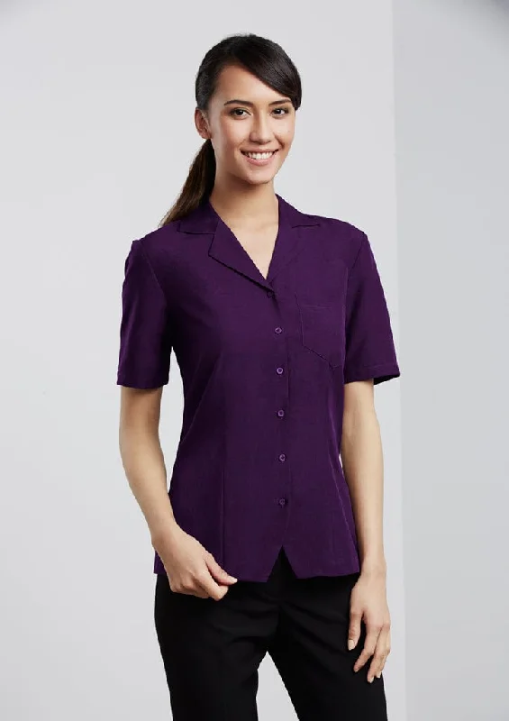 Biz Corporate Women's Plain Oasis Over Blouse S265LS Stylish Wrap Blouse