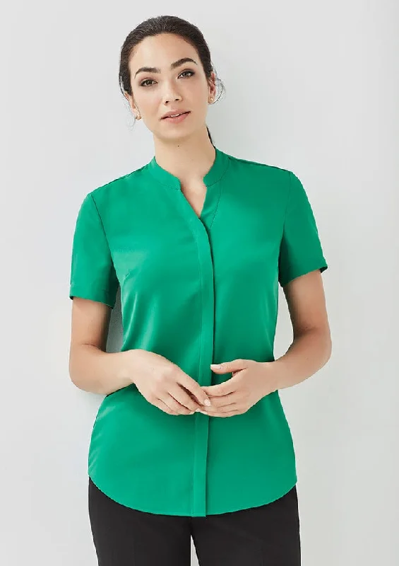 Biz Corporate Womens Juliette Short Sleeve Blouse RB977LS Stretchy Fitted Blouse