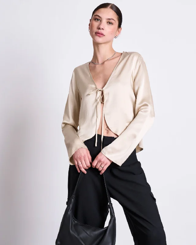 BLOUSE AMARA IVORY Sweetheart Neck Blouse