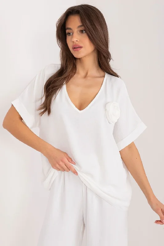 Blouse Italy Moda Off-Shoulder Wrap Blouse