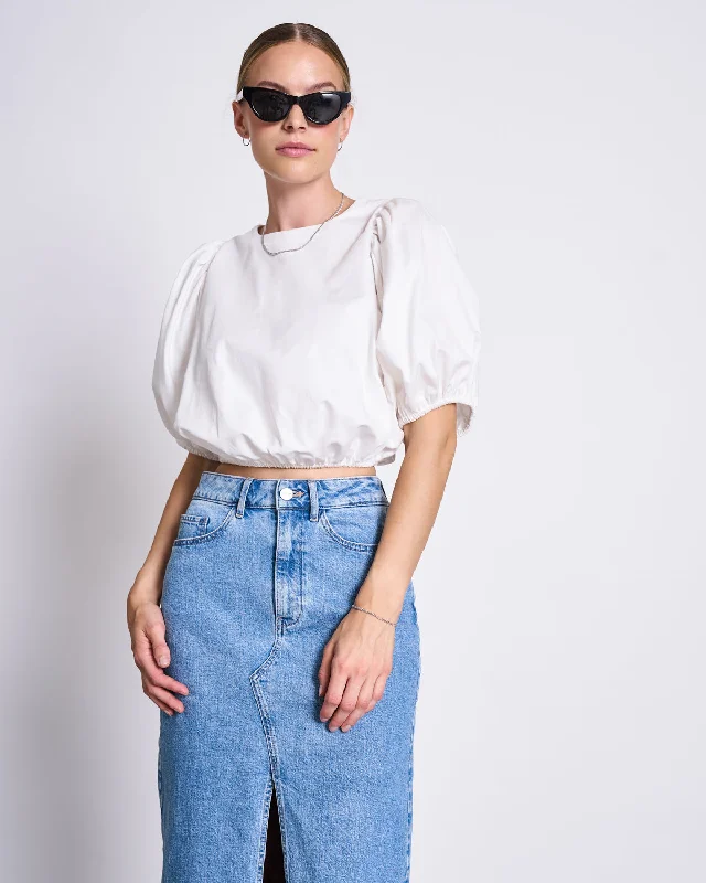 BLOUSE LAIDE WHITE Silky Tunic Blouse