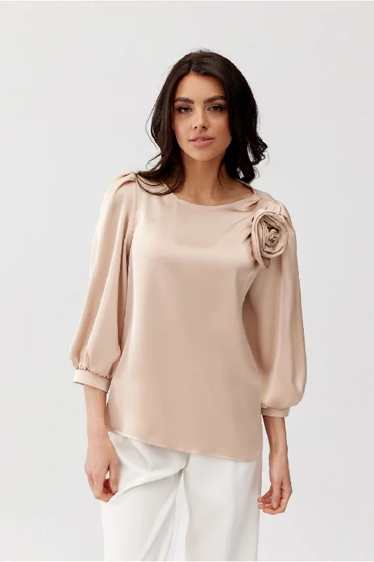 Blouse Roco Fashion Collared Satin Blouse