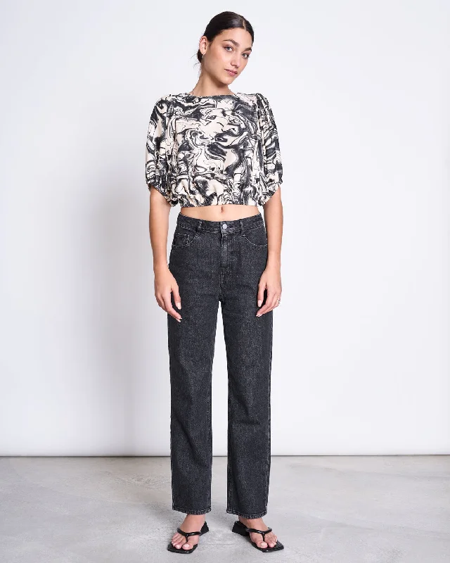 BLOUSE SKYE INK PRINT Playful Puff Blouse