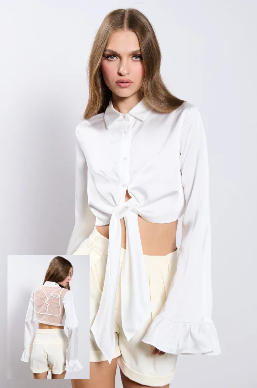 CANT LET YOU GO TIE FRONT BLOUSE Vintage Lace Blouse