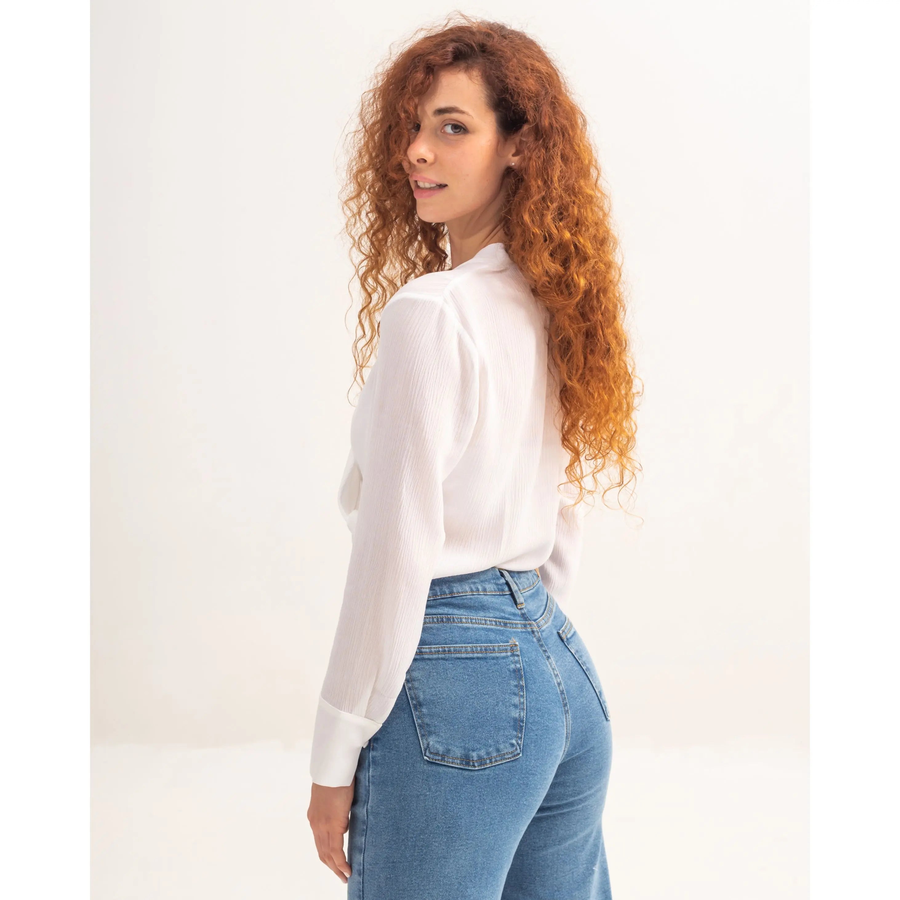 Helena Blouse White Playful Puff Blouse