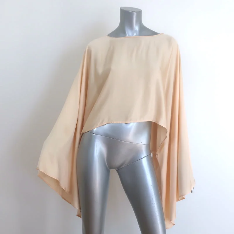 L'Academie Draped-Sleeve Blouse Light Gold Satin Size Extra Small/Small Silky Draped Blouse L'Academie Draped-Sleeve Blouse Light Gold Satin Size Extra Small/Small Silky Draped Blouse