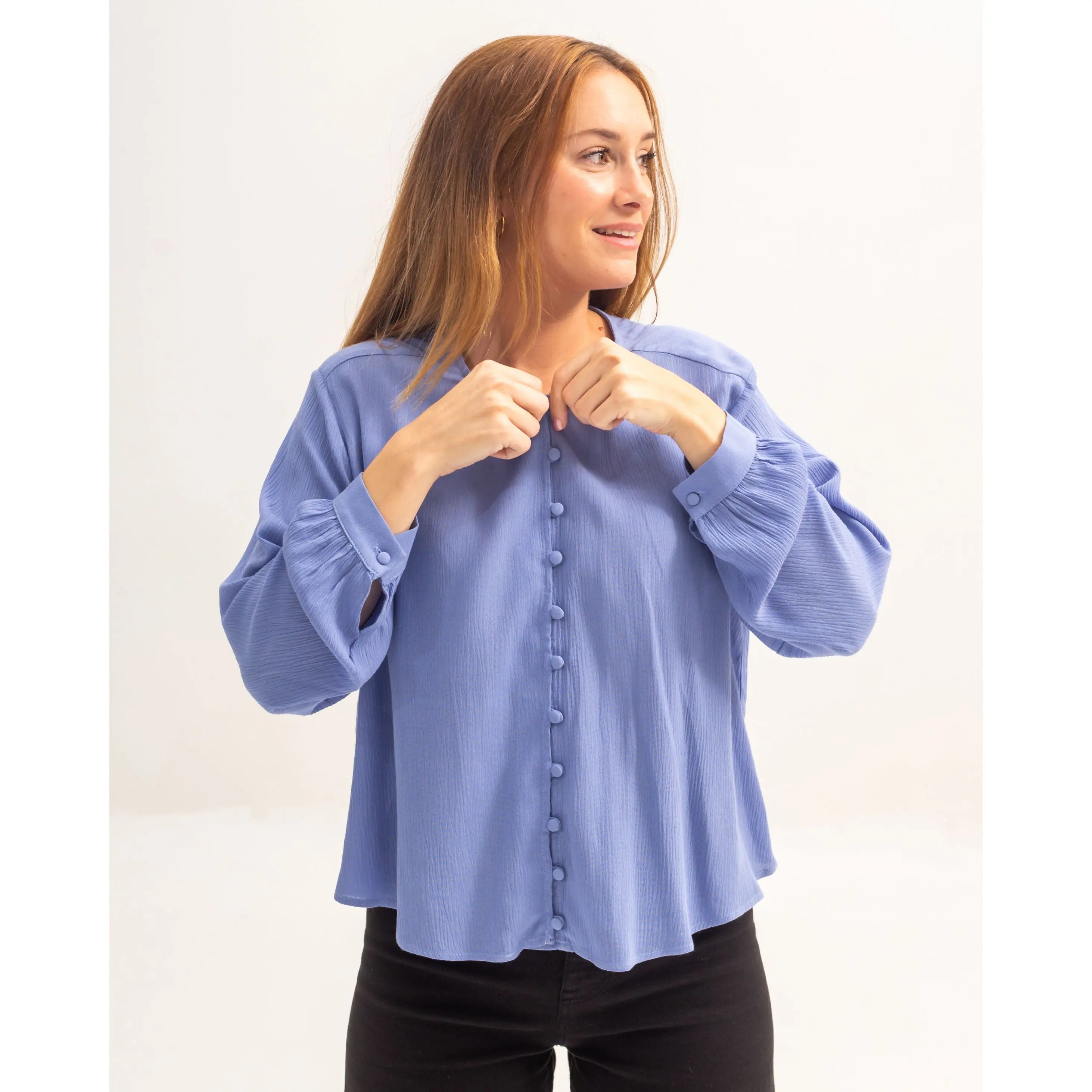 Laura Blouse Blue Modern Work Blouse