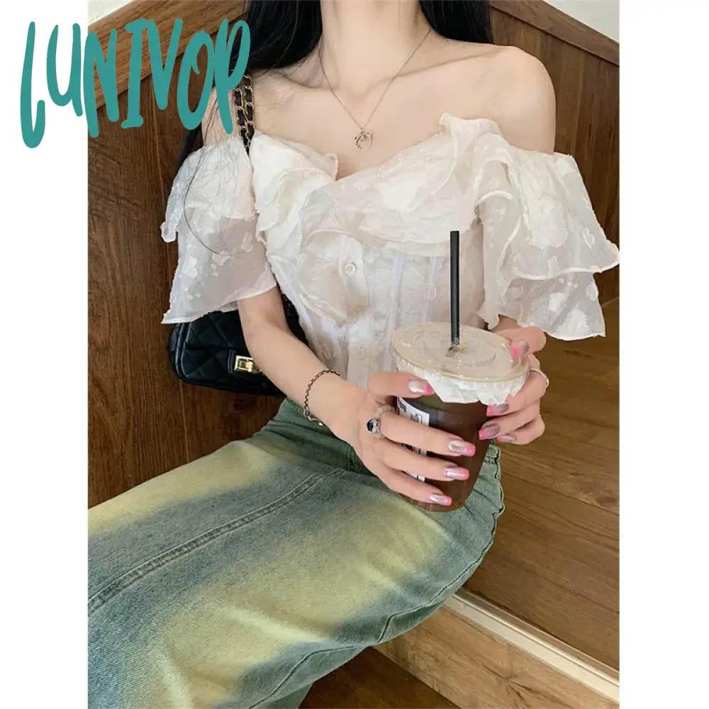 Lunivop Cropped Slash Neck Shirts Women Fashion Black Sexy Off Shoulder Blouses Summer Korean Office Ladies Elegant Slim Crop Tops Cotton Casual Blouse Lunivop Cropped Slash Neck Shirts Women Fashion Black Sexy Off Shoulder Blouses Summer Korean Office Ladies Elegant Slim Crop Tops Cotton Casual Blouse