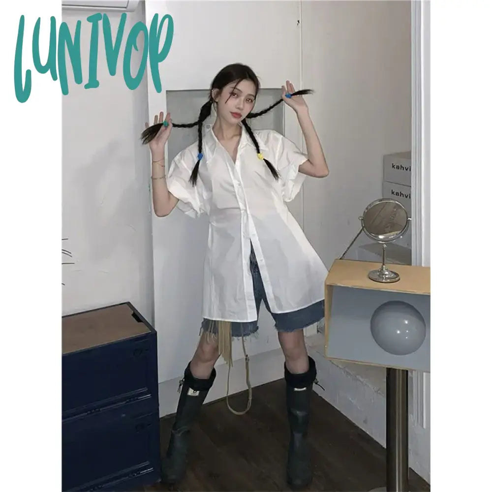 Lunivop Streetwear White Shirts Women Harajuku Folds Short Sleeve Blouses Summer Preppy Korean Fashion Design All Match Chic Tops Chic Off-Shoulder Blouse Lunivop Streetwear White Shirts Women Harajuku Folds Short Sleeve Blouses Summer Preppy Korean Fashion Design All Match Chic Tops Chic Off-Shoulder Blouse