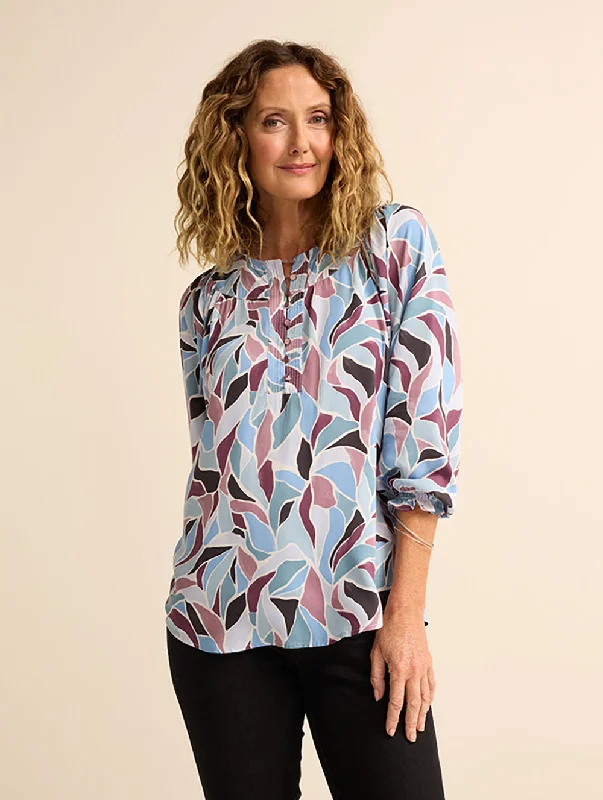 Makaela 3/4 Sleeve Blouse Chic Square Blouse