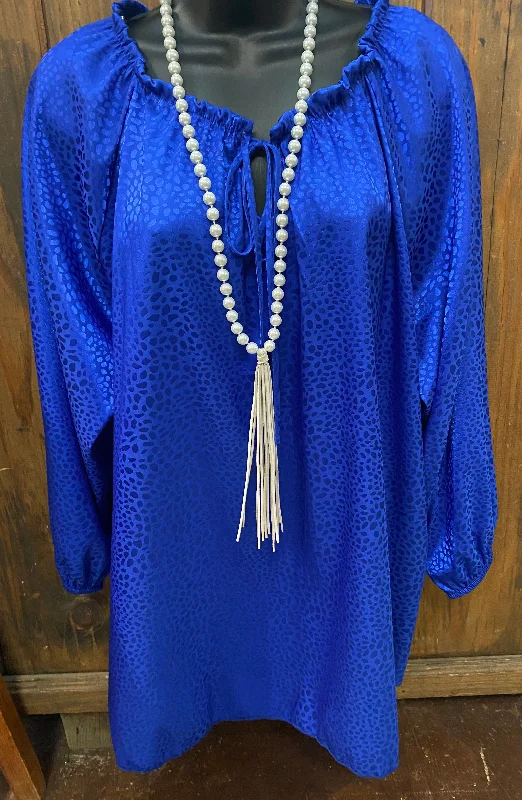 Now N Forever Royal Plus Blouse Elegant Silk Blouse