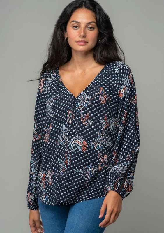 Paisley Dot Blouse Vintage Lace Blouse