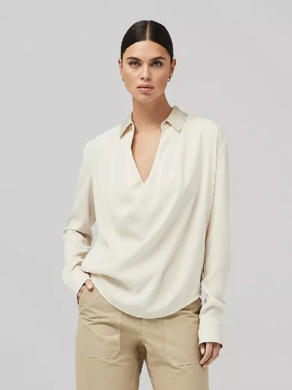 Phillipa Satin Blouse Floral Chiffon Blouse
