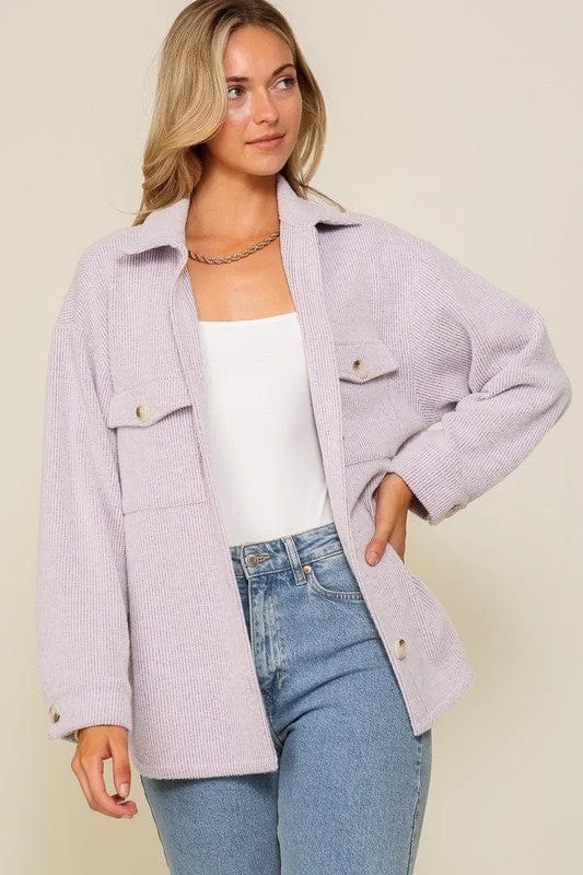 Plus Shacket Classic Minimalist Blouse