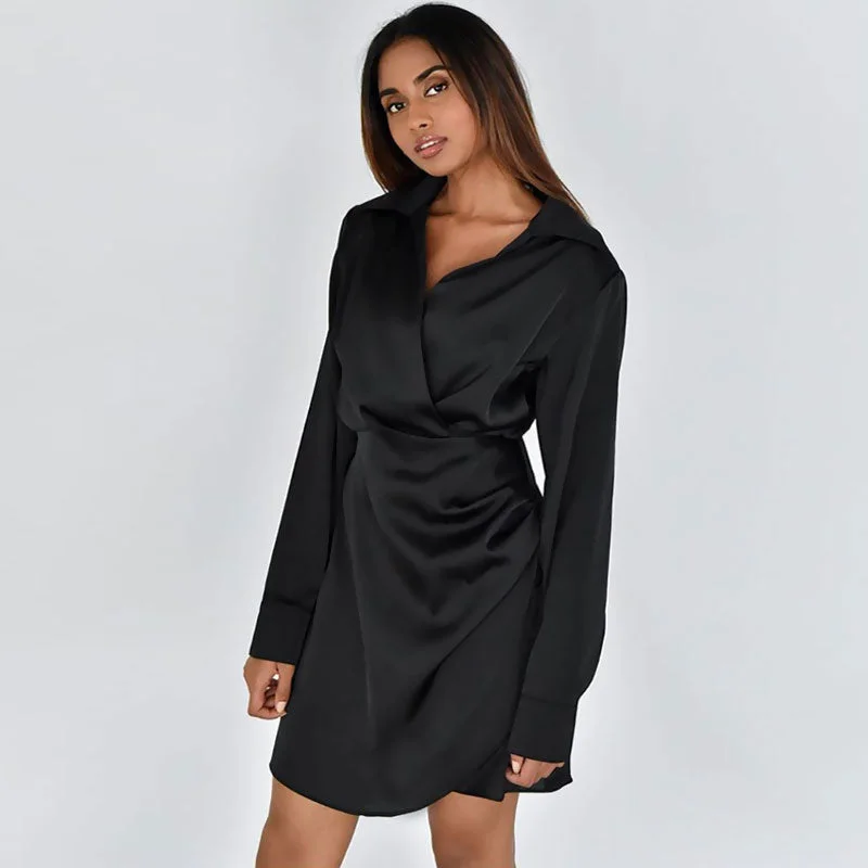 V Neck Long Trendy Sleeve Sheer Lace Blouse Feminine Tie Blouse