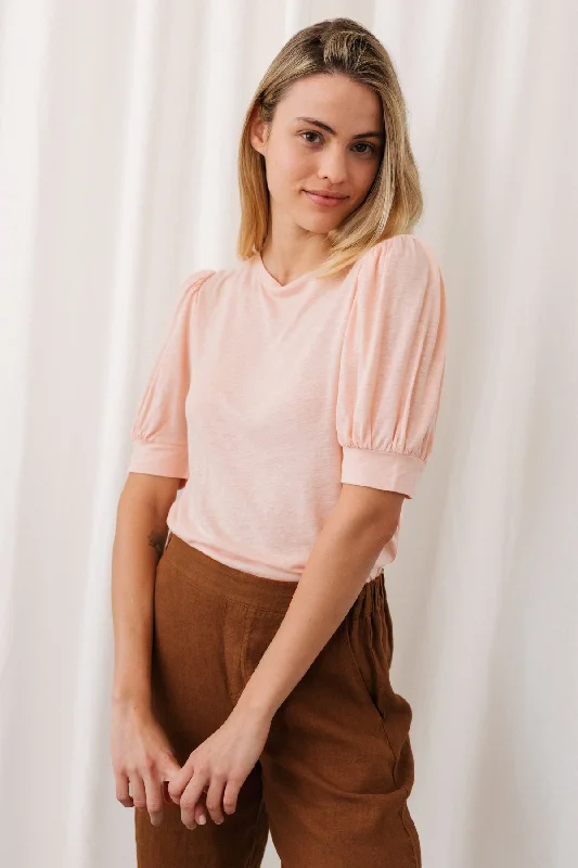 Tefisi Blouse Salmon Pink Silky Draped Blouse