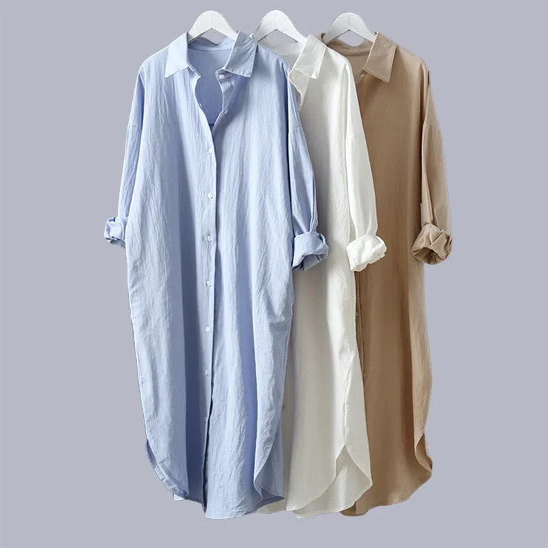 VogorSean Cotton Women Blouse Ruched Sleeve Blouse