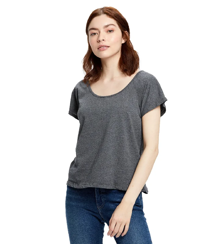 Women's Recycled Scoop Blouse Pleated Collar Blouse