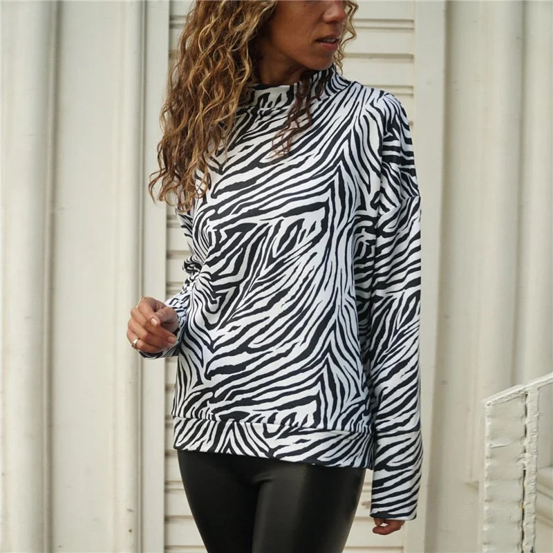 Zebra Print Womens Tops And Blouses Subtle Shimmer Blouse