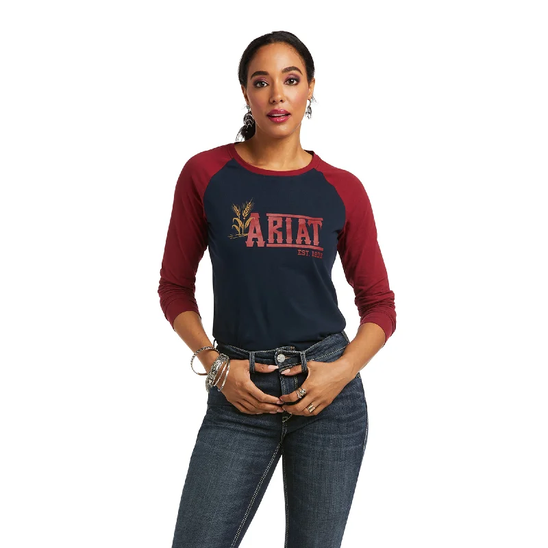 10038062 Ariat Women's REAL Graphic LS Tee Dark Sapphire Front Pockets Side Pockets Patch Pockets 10038062 Ariat Women's REAL Graphic LS Tee Dark Sapphire Front Pockets Side Pockets Patch Pockets