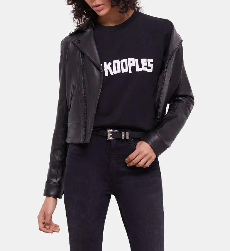 Black T-shirt With Logo Fashionable Trendy Casual