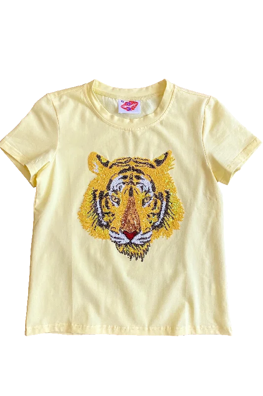 Buttercup Tiger Head Tee Houndstooth Herringbone Solid