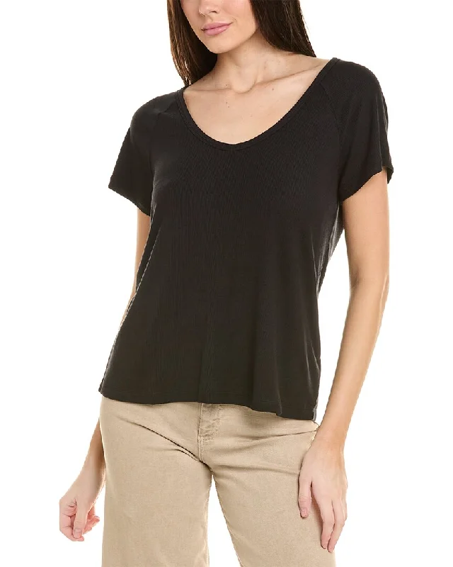 cabi Tranquil T-Shirt Denim Fabric Leather Fabric Suede Fabric