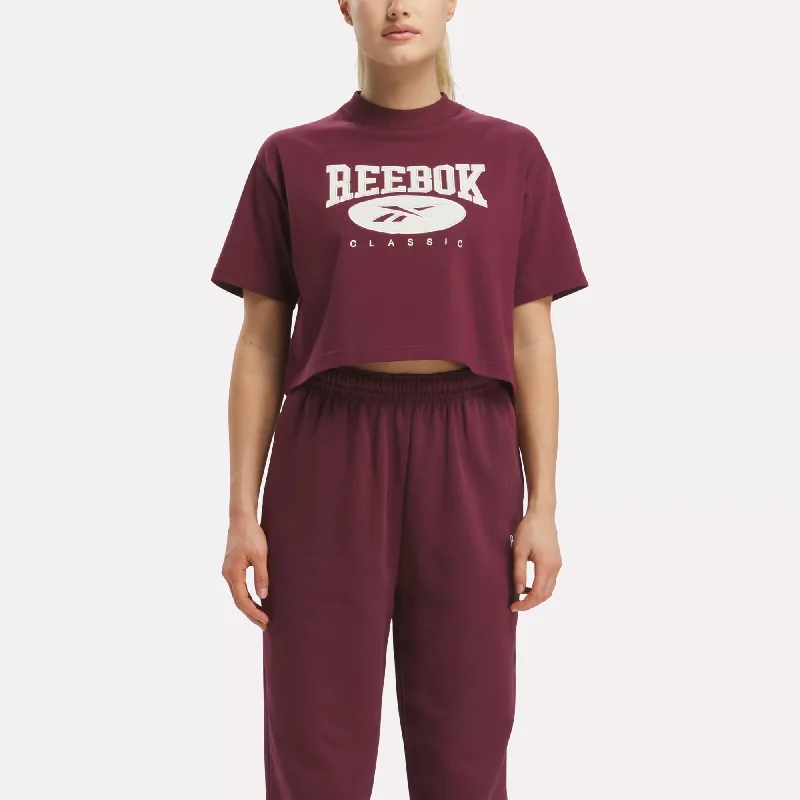 Classics Archive Essentials Big Logo Crop T-Shirt Print Jacquard Patchwork